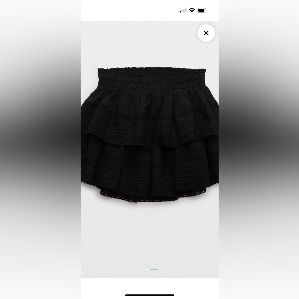 aerie worn once black ruffle skort